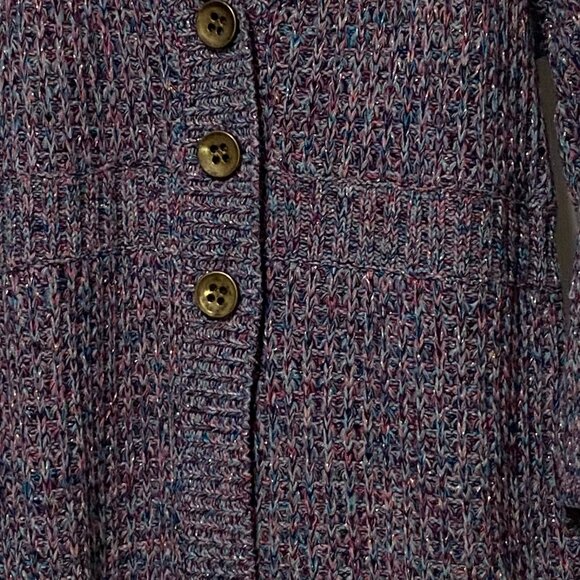 NWT - Style & Co. long sleeve multicolored button-down sweater coat, size XL - Picture 6 of 12